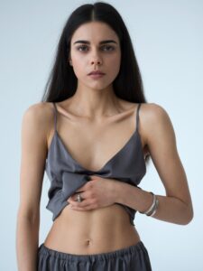 skinny woman with Anorexia nervosa, an eating disorder